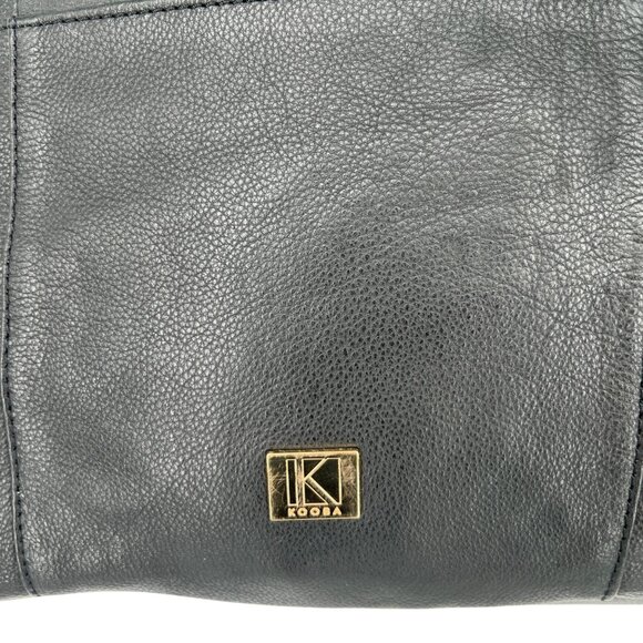 Kooba Everette Black Leather Tote Bag With Gold Hardware - Picture 7 of 12